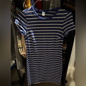 Old Navy Blue and White Striped Mini Dress